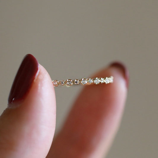 Women's Simple And Versatile Zircon Ring Exquisite Twin Elegant